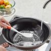 Dish Brush, 4 Pack Kitchen Scrub Brushes with PP Handle, Dish Cleaning Brushes with Curved Bristles, Ideal for Pots, Pans, Sink and Stove