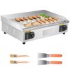 Commercial Electric Griddle, 28.54 x 15.75 in, 2800W, 122-570°F Adjustable Temp Control, Stainless Steel Countertop Flat Top Grill with 2 Spatulas