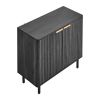 Coffee Bar Cabinet, Mid Century Fluted Coffee Bar Table with 2-Tier Storage, Buffet Stand Cabinet with Barn Door