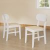 Wooden Dining Chairs Set of 2, Modern Dining Chairs with Solid Wood Legs, 350LBS Capacity, Faux Leather Accent Side Seat for Kitchen, Dining Room