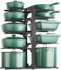 10-Tier Pots and Pans Organizer under Cabinet, Kitchen Cabinet Organizers and Storage, Heavy Duty Pots and Pan Storage Rack Organizer inside Cabinet