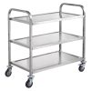 Kitchen Utility Cart, 3 Tiers, Wire Rolling Cart with 450LBS Capacity, Steel Service Cart on Wheels