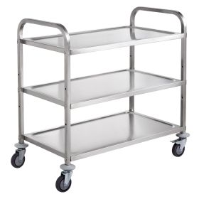 Kitchen Utility Cart, 3 Tiers, Wire Rolling Cart with 450LBS Capacity, Steel Service Cart on Wheels