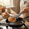 2-in-1 Silicone Spatula Tongs Cooking Tool - Non-Stick Heat Resistant Flipping Tongs for Eggs, Pancakes, Omelets, Steak