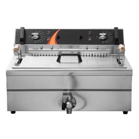 Commercial Deep Fryer, 3000W Electric Turkey Fryer with Basket, Large Capacity 30.6Qt / 29L Countertop Single Oil Fryer, Stainless Steel, Temp Control