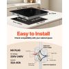 Built in Electric Stove Top, 23.2 x 20.5 inch 4 Burners, 240V Glass Radiant Cooktop with Sensor Touch Control, Timer & Child Lock Included
