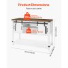 Coffee Bar Cabinet, 47.3 x 15.7 x 32.7 in Farmhouse Coffee Bar Cabinet with 4-Tier Storage, Coffee Bar Table with Barn Doors