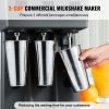 Milkshake Maker, 375W x 3 Electric Milkshake Machine, Commercial Triple Heads Drink Mixer Blender, LED Intelligent Microswitch