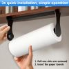 Paper Towel Holder Under Cabinet, Black, Adhesive & Wall Mount, Under Counter Paper Towel Rack for Kitchen and Bathroom, Home and Kitchen Decor