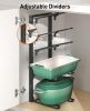 10-Tier Pots and Pans Organizer under Cabinet, Kitchen Cabinet Organizers and Storage, Heavy Duty Pots and Pan Storage Rack Organizer inside Cabinet