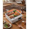 Commercial Electric Griddle, 17.72 x 11.81 inch, 1750W, 122-570°F Adjustable Temp Control, Stainless Steel Countertop Flat Top Grill with 2 Spatulas