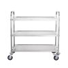 Kitchen Utility Cart, 3 Tiers, Wire Rolling Cart with 450LBS Capacity, Steel Service Cart on Wheels
