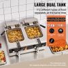 Commercial Deep Fryer, Dual Tank 3500W Electric Countertop Fryer, 2 x 9Qt / 8.5L Double Oil Fryer with 2 Baskets, 1mm Thickened Stainless Steel