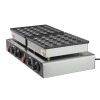 50PCS Mini Dutch Pancake Maker, Non-stick Stainless Steel Dorayaki Baker, 1800W Commercial Electric Poffertjes Grill Pan, Dual Temp & Time Control