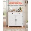 Coffee Bar Cabinet, Farmhouse Coffee Bar Table with Drawer, Buffet Stand Cabinet with 2 Barn Door, Sideboard Buffet Station for Living Room, Entryway