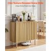 Coffee Bar Cabinet, Mid Century Fluted Coffee Bar Table with 2-Tier Storage, Buffet Stand Cabinet with 2 Barn Door