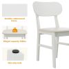 Wooden Dining Chairs Set of 2, Modern Dining Chairs with Solid Wood Legs, 350LBS Capacity, Faux Leather Accent Side Seat for Kitchen, Dining Room