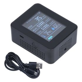 Air Quality Monitor Real Time Smart Colorful Display Clear Alarm System Portable Formaldehyde Detector For Office HomeBlack (Option: Default)