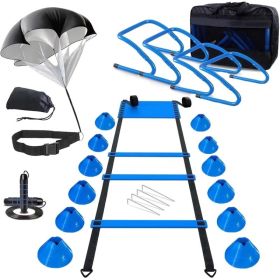 Professional Agility Ladder Training Set For Speed & Footwork - Adjustable Fitness Equipment With Carry Bag For Coordination, Quickness & Agility (Option: BLUE)
