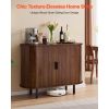 Coffee Bar Cabinet, Mid Century Fluted Coffee Bar Table, Buffet Stand Cabinet with 2 Sliding Doors, Sideboard Buffet Station for Living Room, Entryway
